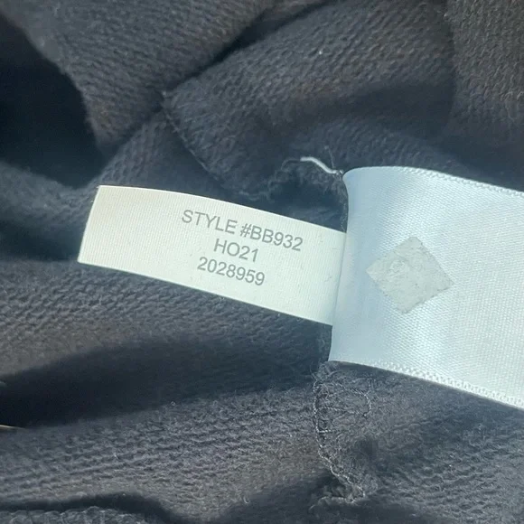 J Crew Black Puffsleeve Sweatshirt with Jeweled Button Detail size M GUC - Picture 8 of 8